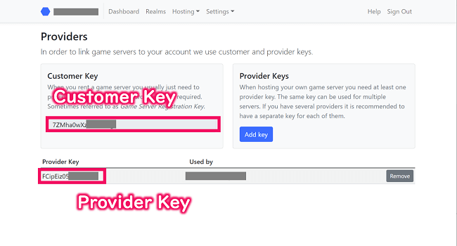 Customer KeyとProvider Keyを作成する