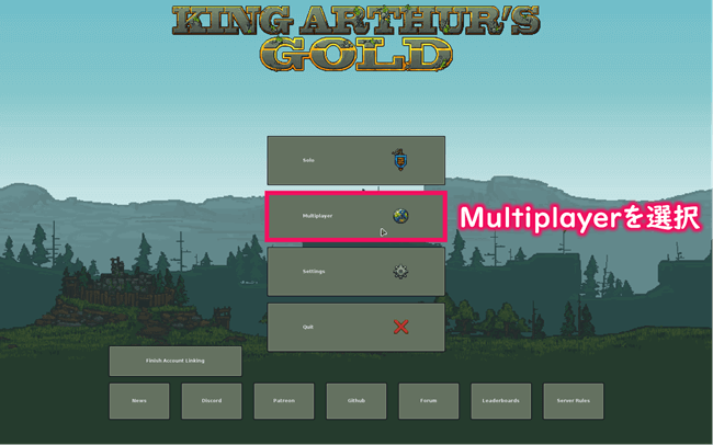 起動画面にてMultiplayerを選択